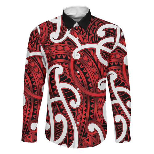 Aotearoa Maori Kowhaiwhai Family Matching Off The Shoulder Long Sleeve Dress and Hawaiian Shirt Whero Puhoro and Patiki