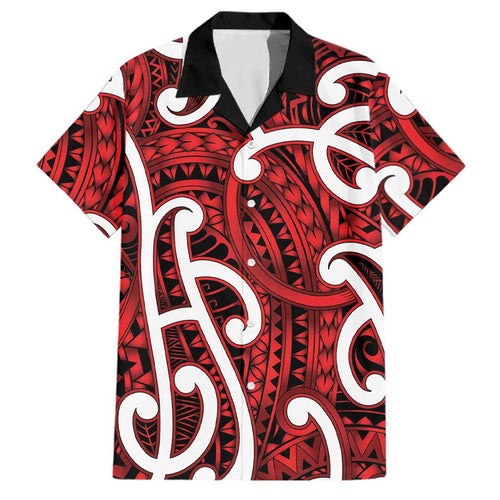 Aotearoa Maori Kowhaiwhai Family Matching Summer Maxi Dress and Hawaiian Shirt Whero Puhoro and Patiki