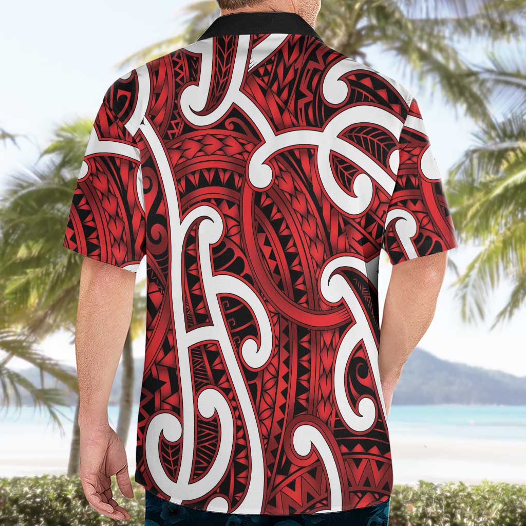 Aotearoa Maori Kowhaiwhai Hawaiian Shirt Whero Puhoro and Patiki