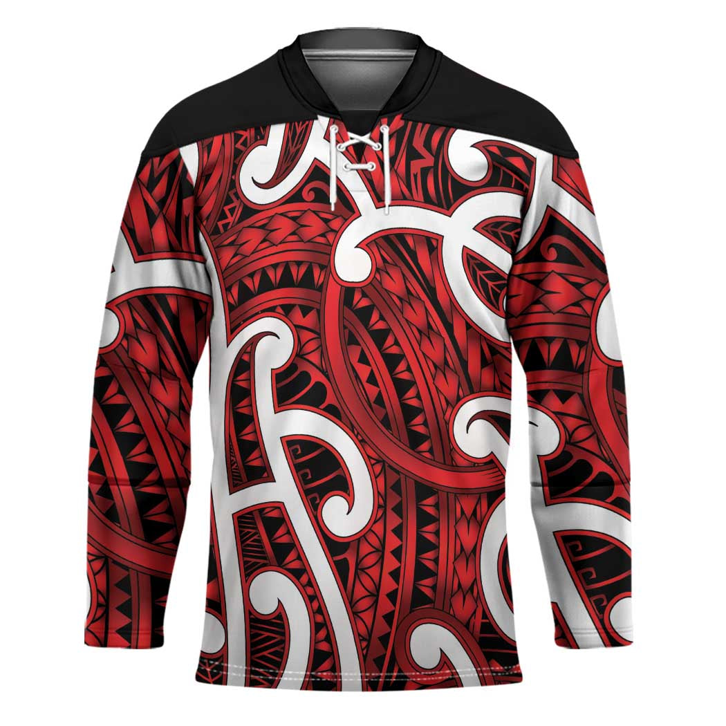 Aotearoa Maori Kowhaiwhai Hockey Jersey Whero Puhoro and Patiki