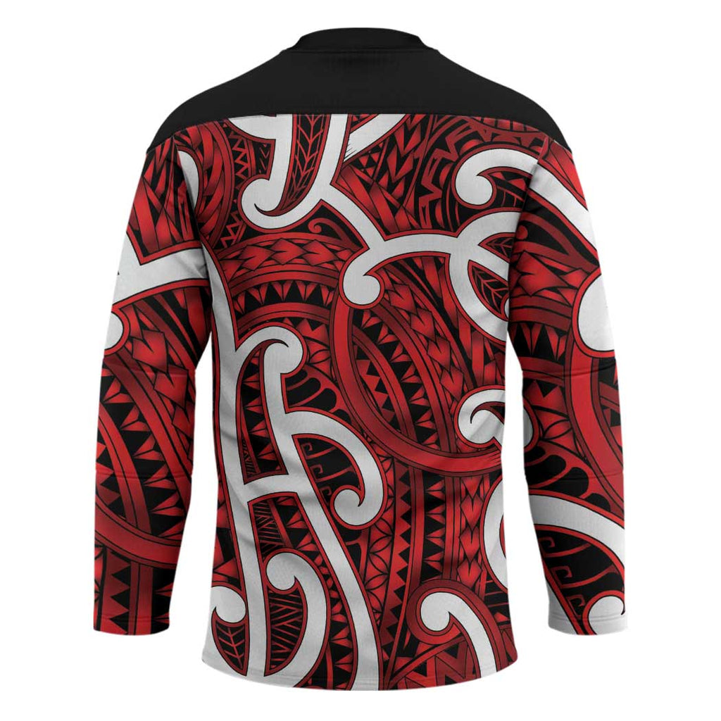 Aotearoa Maori Kowhaiwhai Hockey Jersey Whero Puhoro and Patiki