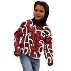 Aotearoa Maori Kowhaiwhai Kid Hoodie Whero Puhoro and Patiki