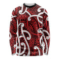 Aotearoa Maori Kowhaiwhai Long Sleeve Shirt Whero Puhoro and Patiki