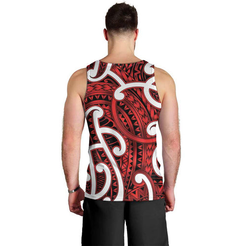 Aotearoa Maori Kowhaiwhai Men Tank Top Whero Puhoro and Patiki