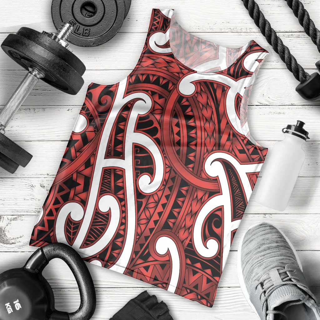 Aotearoa Maori Kowhaiwhai Men Tank Top Whero Puhoro and Patiki