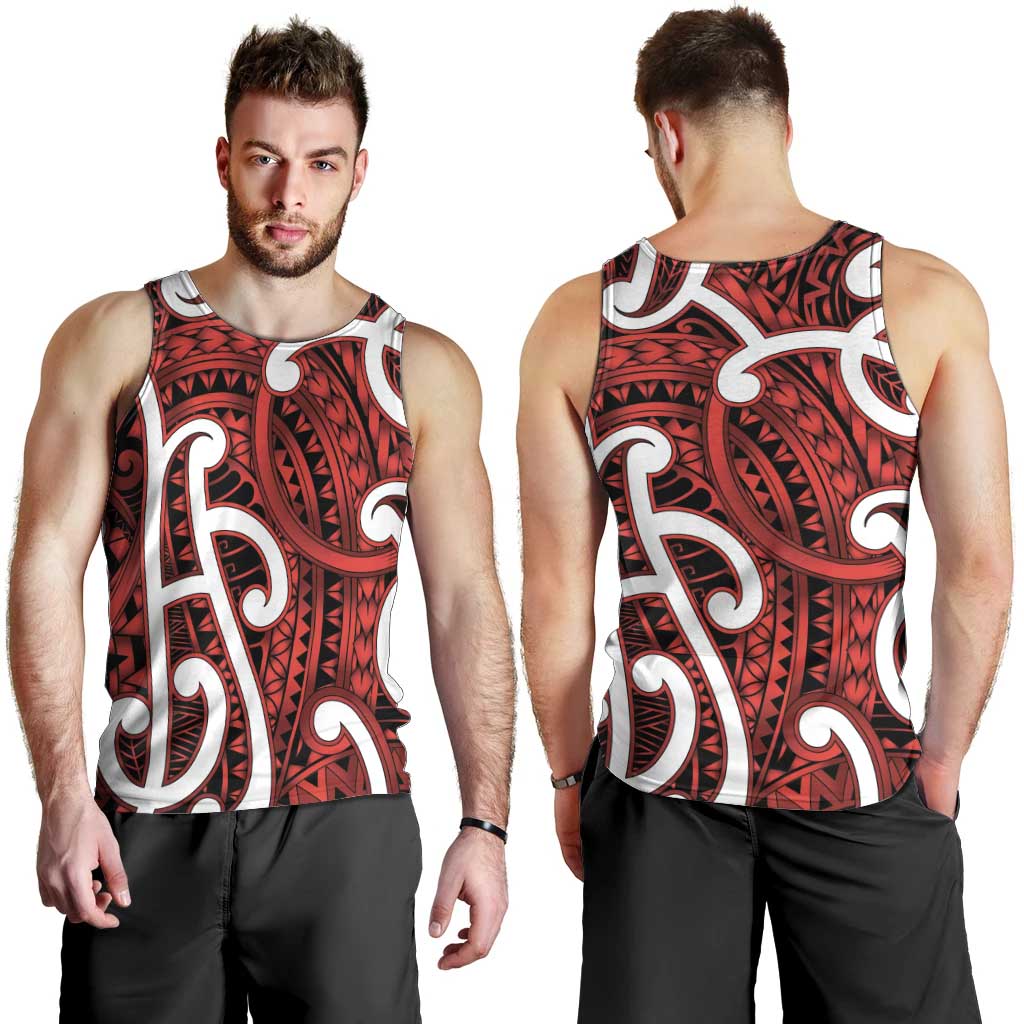 Aotearoa Maori Kowhaiwhai Men Tank Top Whero Puhoro and Patiki