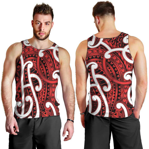 Aotearoa Maori Kowhaiwhai Men Tank Top Whero Puhoro and Patiki
