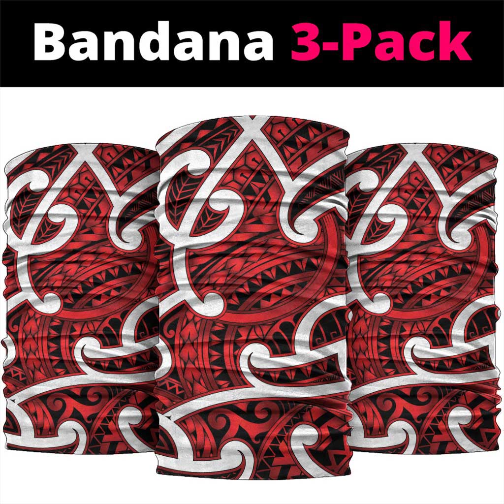 Aotearoa Maori Kowhaiwhai Neck Gaiter Whero Puhoro and Patiki