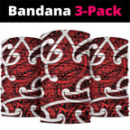 Aotearoa Maori Kowhaiwhai Neck Gaiter Whero Puhoro and Patiki