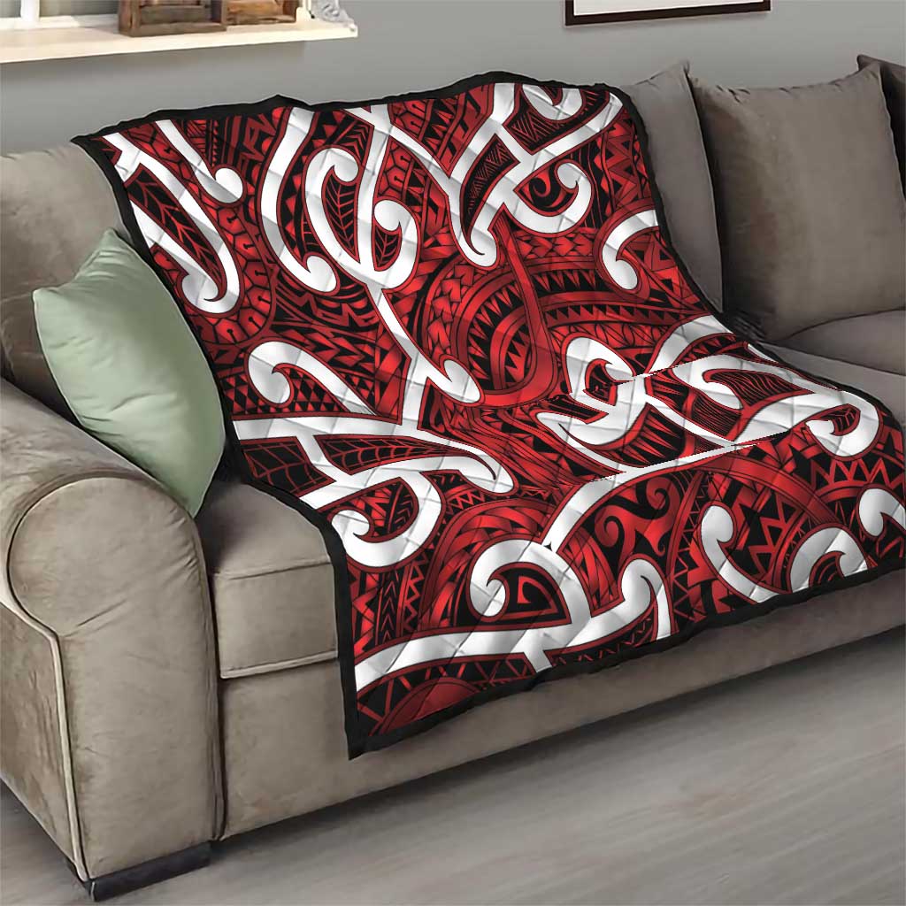 Aotearoa Maori Kowhaiwhai Quilt Whero Puhoro and Patiki