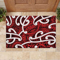 Aotearoa Maori Kowhaiwhai Rubber Doormat Whero Puhoro and Patiki