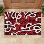 Aotearoa Maori Kowhaiwhai Rubber Doormat Whero Puhoro and Patiki