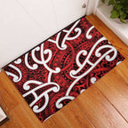Aotearoa Maori Kowhaiwhai Rubber Doormat Whero Puhoro and Patiki