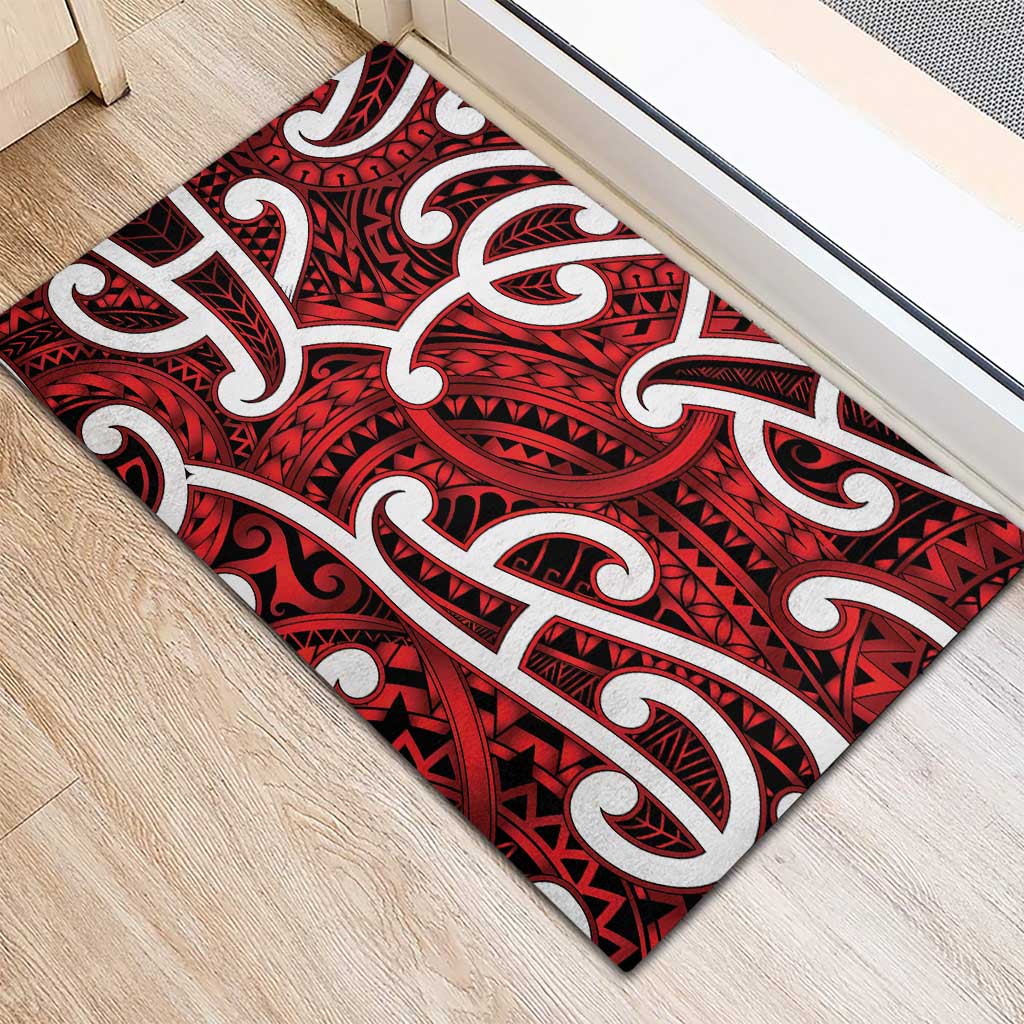 Aotearoa Maori Kowhaiwhai Rubber Doormat Whero Puhoro and Patiki