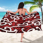 Aotearoa Maori Kowhaiwhai Sarong Whero Puhoro and Patiki