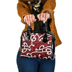 Aotearoa Maori Kowhaiwhai Shoulder Handbag Whero Puhoro and Patiki