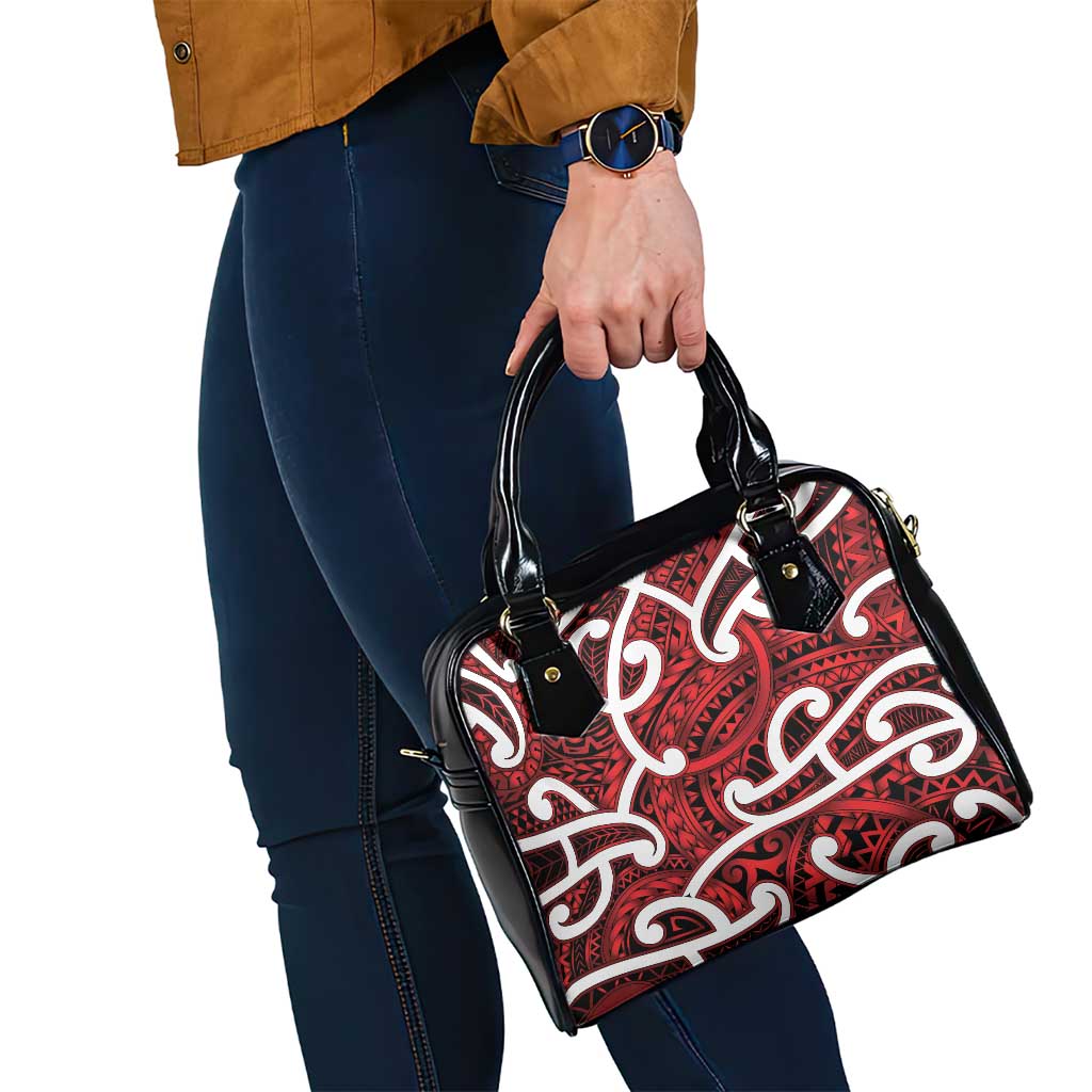 Aotearoa Maori Kowhaiwhai Shoulder Handbag Whero Puhoro and Patiki