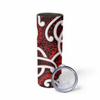 Aotearoa Maori Kowhaiwhai Skinny Tumbler Whero Puhoro and Patiki