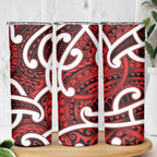 Aotearoa Maori Kowhaiwhai Skinny Tumbler Whero Puhoro and Patiki