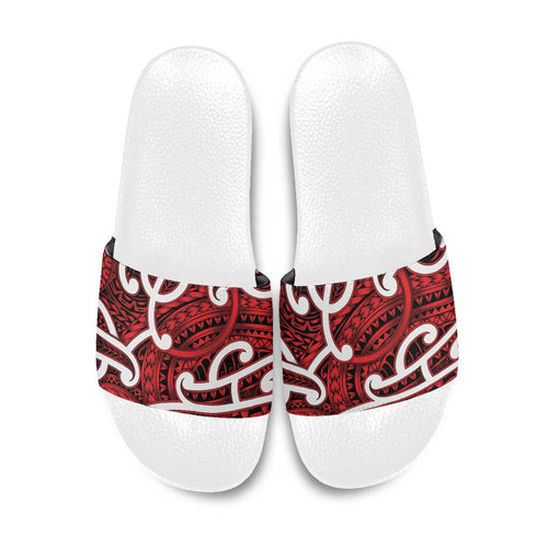 Aotearoa Maori Kowhaiwhai Slide Sandals Whero Puhoro and Patiki