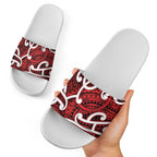 Aotearoa Maori Kowhaiwhai Slide Sandals Whero Puhoro and Patiki