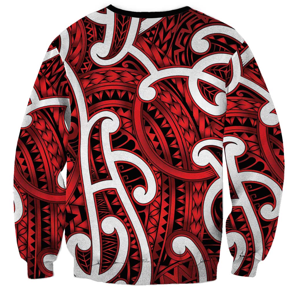 Aotearoa Maori Kowhaiwhai Sweatshirt Whero Puhoro and Patiki