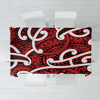 Aotearoa Maori Kowhaiwhai Tablecloth Whero Puhoro and Patiki