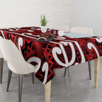 Aotearoa Maori Kowhaiwhai Tablecloth Whero Puhoro and Patiki