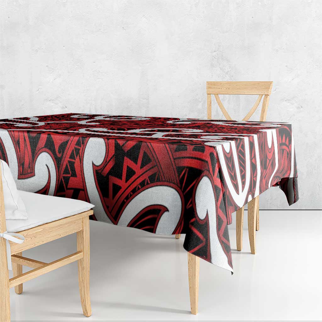 Aotearoa Maori Kowhaiwhai Tablecloth Whero Puhoro and Patiki