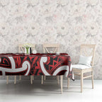 Aotearoa Maori Kowhaiwhai Tablecloth Whero Puhoro and Patiki