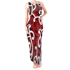 Aotearoa Maori Kowhaiwhai Tank Maxi Dress Whero Puhoro and Patiki