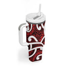 Aotearoa Maori Kowhaiwhai Tumbler With Handle Whero Puhoro and Patiki