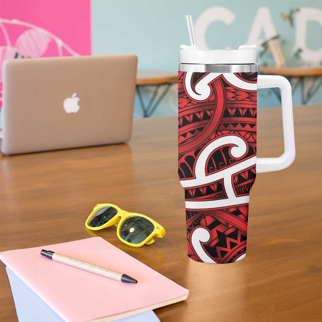 Aotearoa Maori Kowhaiwhai Tumbler With Handle Whero Puhoro and Patiki