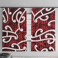 Aotearoa Maori Kowhaiwhai Window Curtain Whero Puhoro and Patiki