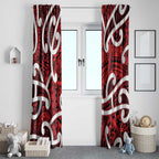 Aotearoa Maori Kowhaiwhai Window Curtain Whero Puhoro and Patiki