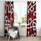 Aotearoa Maori Kowhaiwhai Window Curtain Whero Puhoro and Patiki
