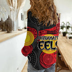 2023 Parramatta Eels Women Casual Shirt Simple Aboriginal LT9