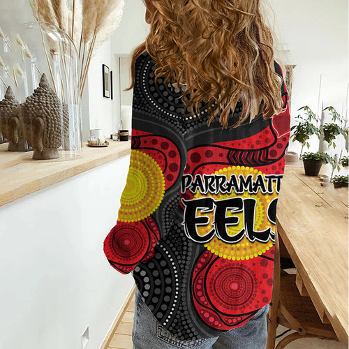 2023 Parramatta Eels Women Casual Shirt Simple Aboriginal LT9