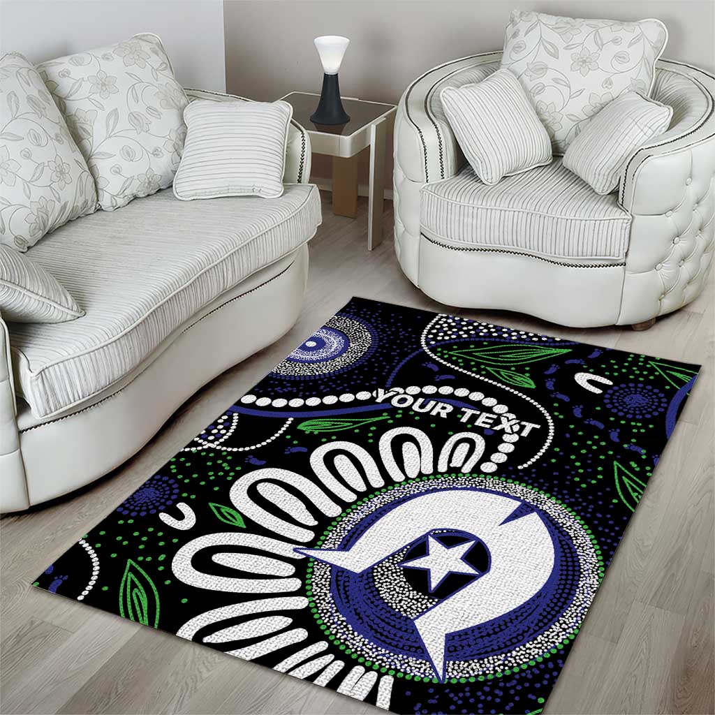 Torres Strait Islander Aboriginal Dot Painting Personalised Area Rug