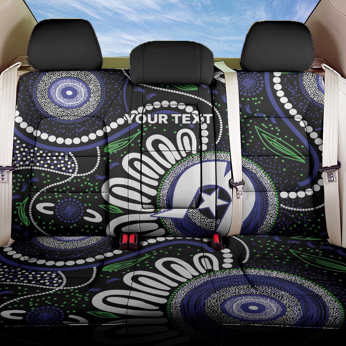 Torres Strait Islander Aboriginal Dot Painting Personalised Back Car Seat Cover