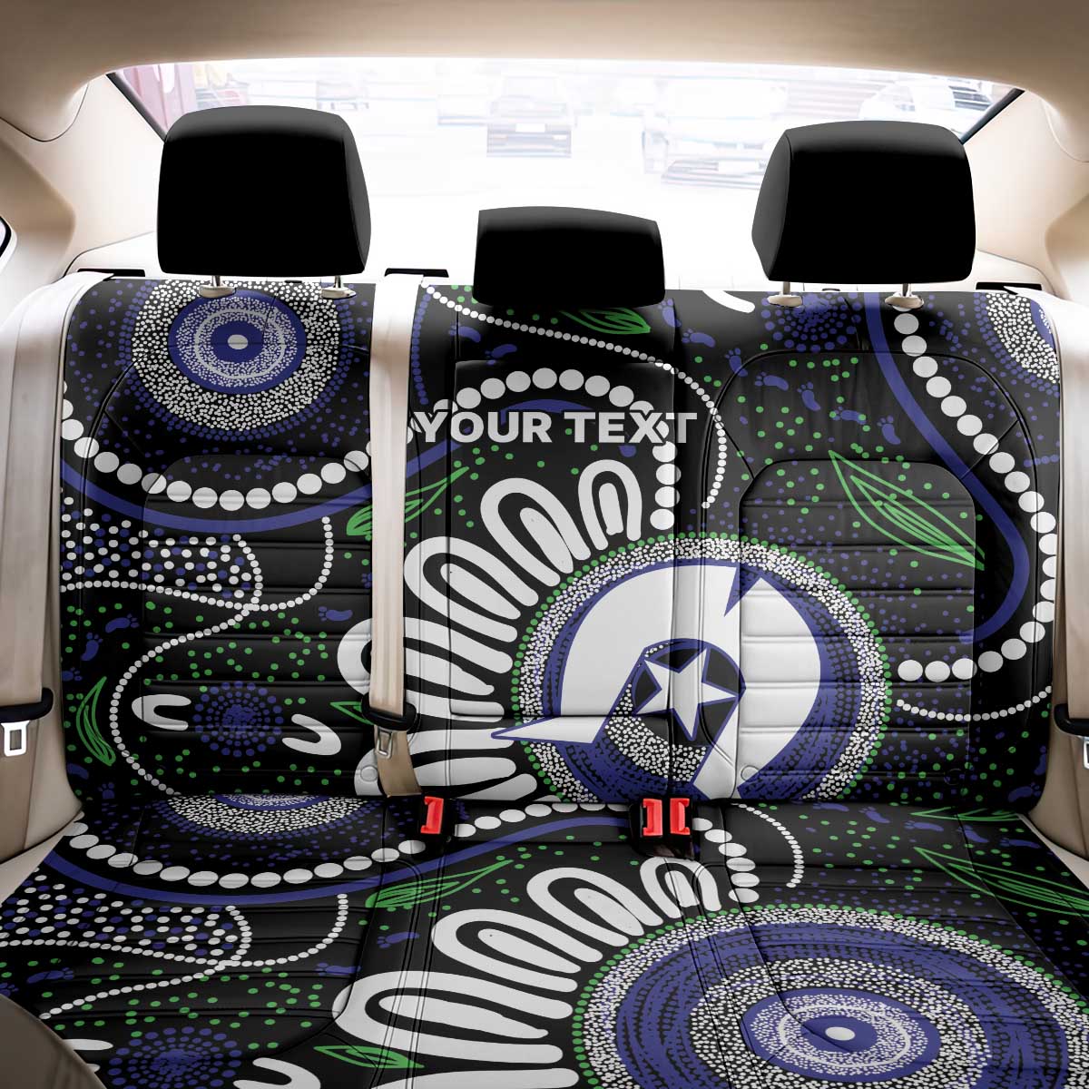 Torres Strait Islander Aboriginal Dot Painting Personalised Back Car Seat Cover