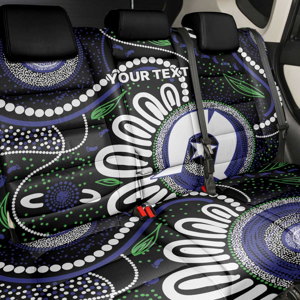 Torres Strait Islander Aboriginal Dot Painting Personalised Back Car Seat Cover