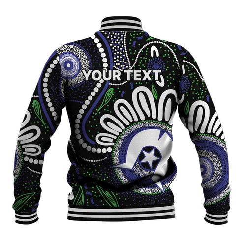 Torres Strait Islander Aboriginal Dot Painting Personalised Baseball Jacket
