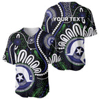 Torres Strait Islander Aboriginal Dot Painting Personalised Baseball Jersey