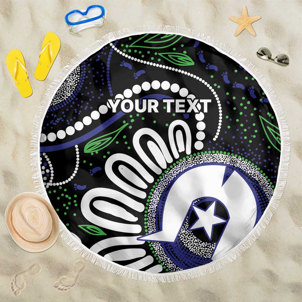 Torres Strait Islander Aboriginal Dot Painting Personalised Beach Blanket