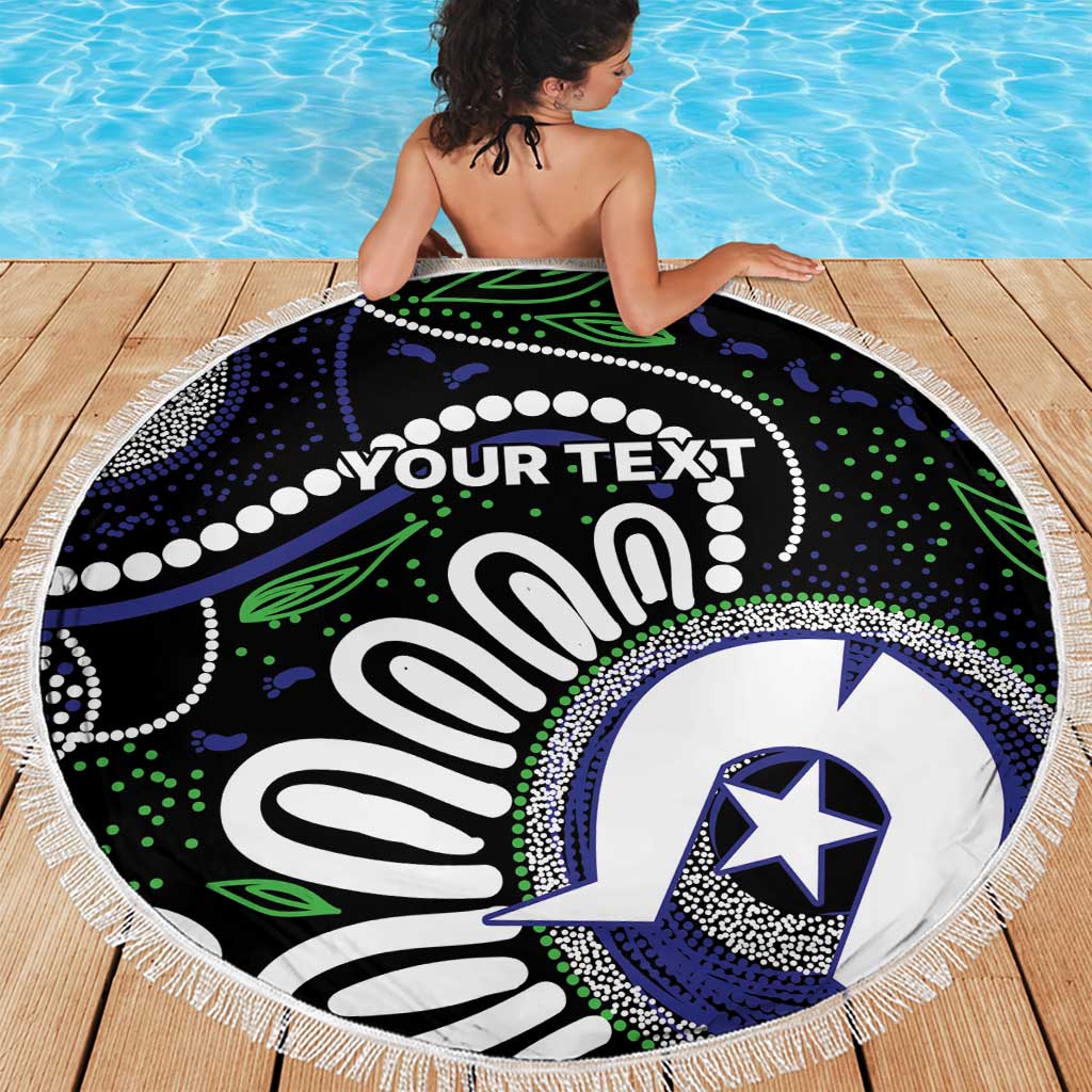 Torres Strait Islander Aboriginal Dot Painting Personalised Beach Blanket