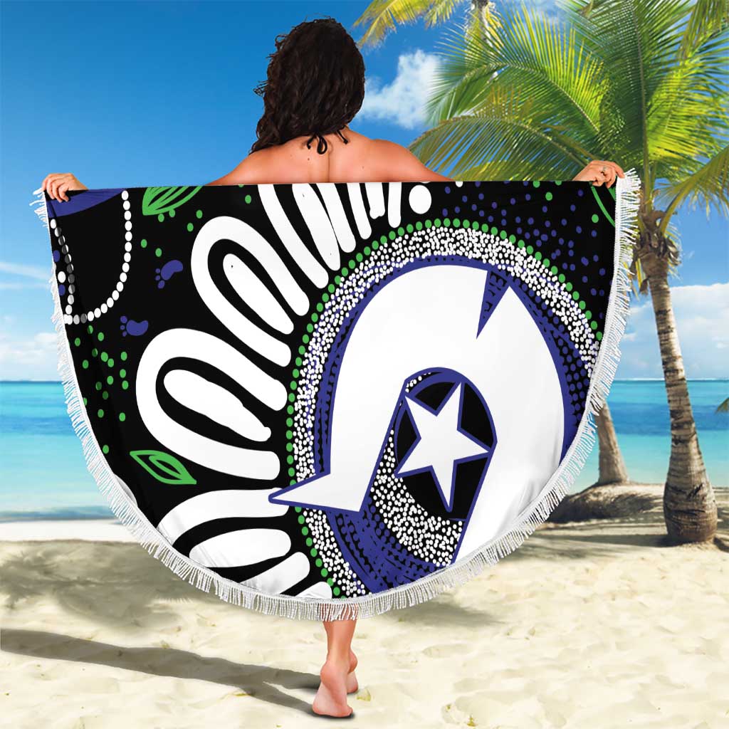 Torres Strait Islander Aboriginal Dot Painting Personalised Beach Blanket