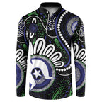 Torres Strait Islander Aboriginal Dot Painting Personalised Button Sweatshirt