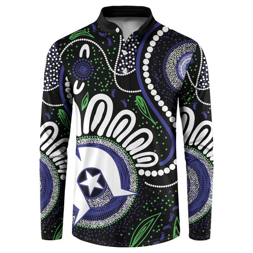 Torres Strait Islander Aboriginal Dot Painting Personalised Button Sweatshirt