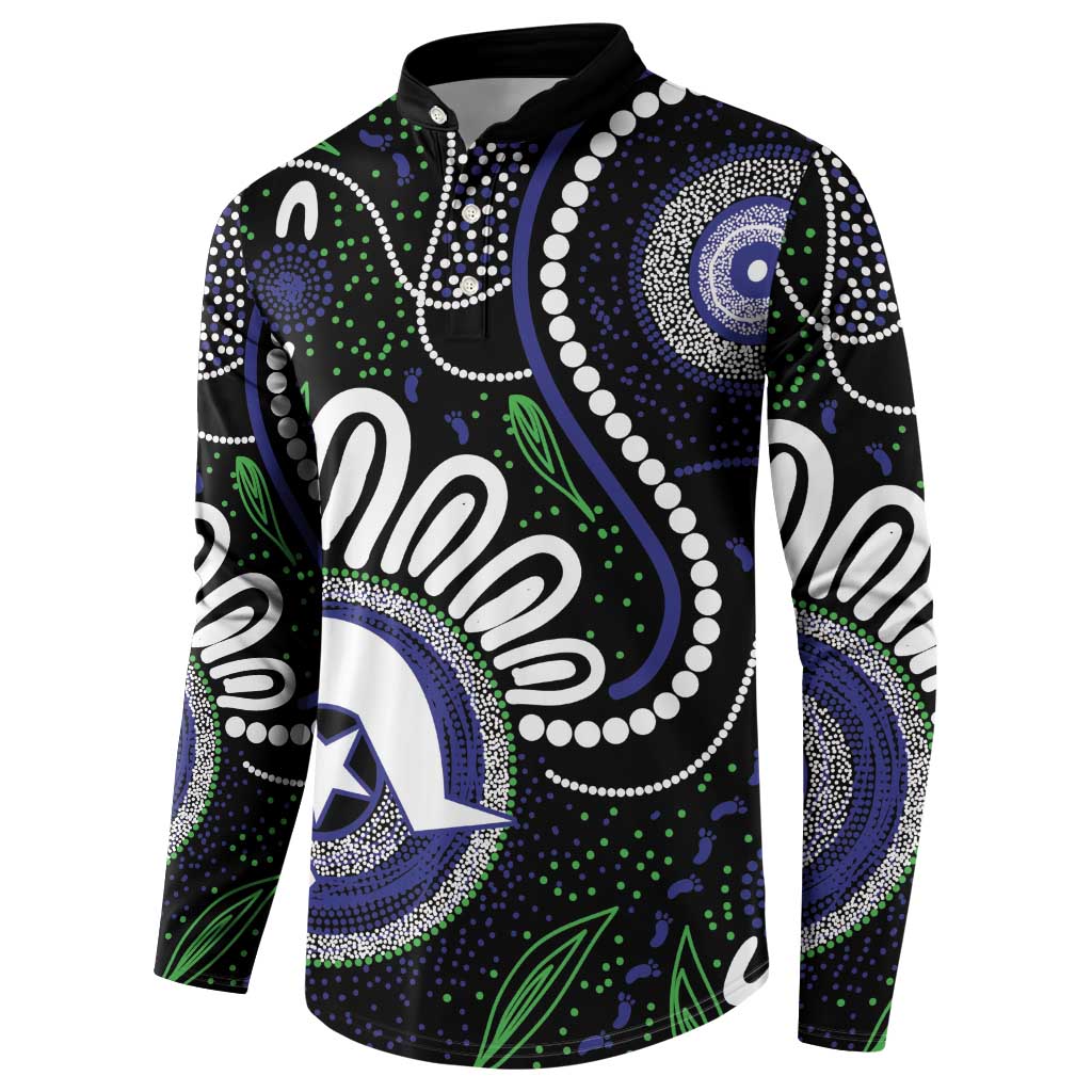 Torres Strait Islander Aboriginal Dot Painting Personalised Button Sweatshirt